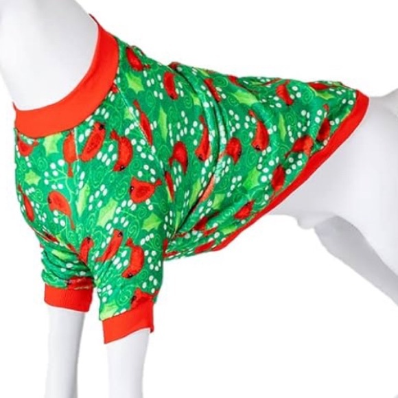 NWT LovinPet Dog Flannel Sweaters Jacket Outfit Green Cardinal Pattern Small - Picture 14 of 15